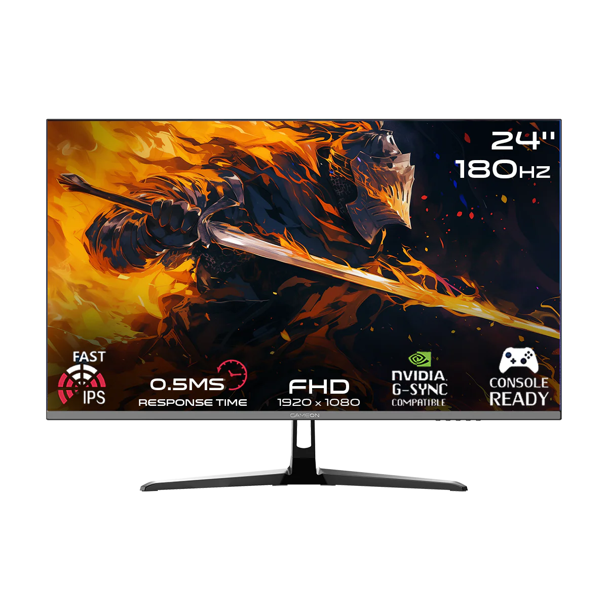 GameOn Pro 24" FHD, 180Hz, MPRT 0.5ms, HDMI 2.1, IPS PS5 Desteği Oyuncu Monitörü, Siyah