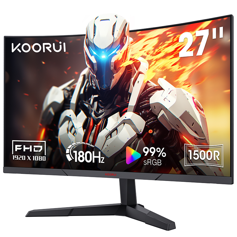 Koorui 27" 27E6CA Serisi Curved 180Hz 1ms 1920x1080, FHD Gaming Monitör