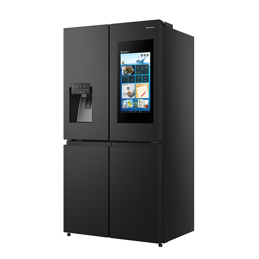 HISENSE RQ760N4IFE 577 LT. 4 KAPILI GARDIROP TİPİ NO FROST SU ve BUZ HAZNELİ EKRANLI BUZDOLABI SİYAH