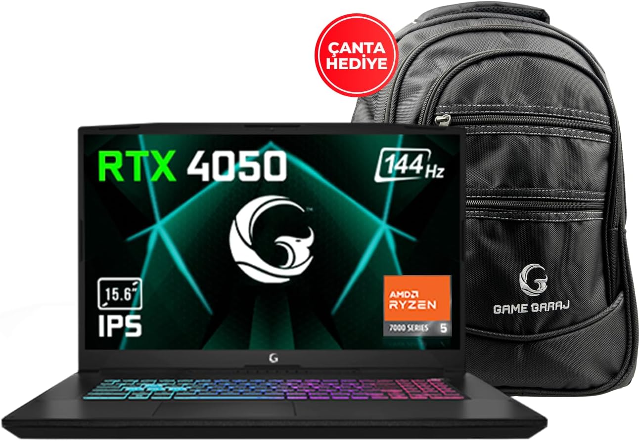 Game Garaj Slayer R5-4050 C2 Ryzen 5 7535HS 32 GB 1 TB SSD RTX4050 15.6" Full HD Oyuncu Notebook