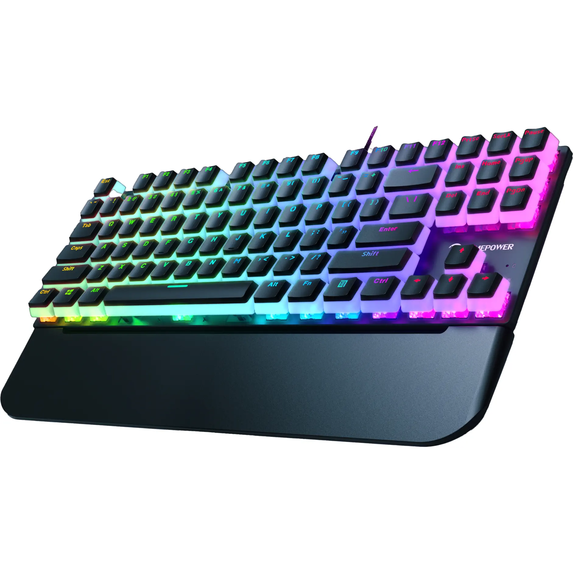 Gamepower Suki Mekanik Kırmızı Switch Puding Keycaps İngilizce Q USB Oyuncu Klavyesi