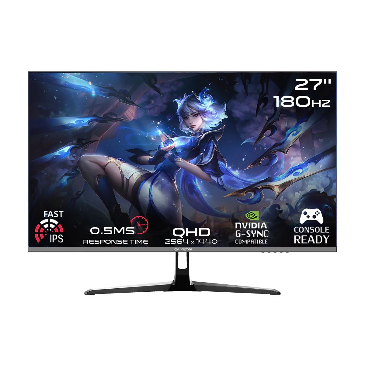 GameOn Pro 27" QHD, 180Hz, MPRT 0.5ms, HDMI 2.1, IPS PS5 Desteği Oyuncu Monitörü, Siyah