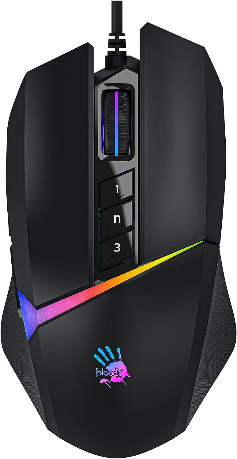 Bloody W60 Max 10.000CPI Kablolu Optik Kırmızı Oyuncu Mouse