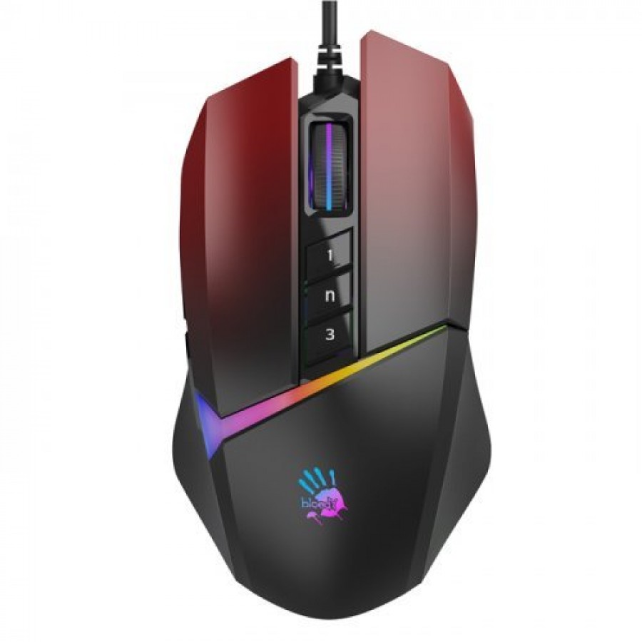 Bloody W60 Max Kablolu Optik Oyuncu Mouse, Kırmızı