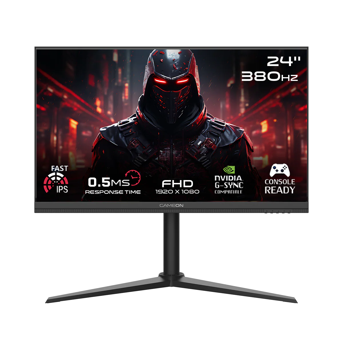 GameOn Midnight Pro 24" FHD, 380Hz, MPRT 0.5ms, HDMI 2.1, IPS PS5 Desteği Oyuncu Monitörü, Siyah