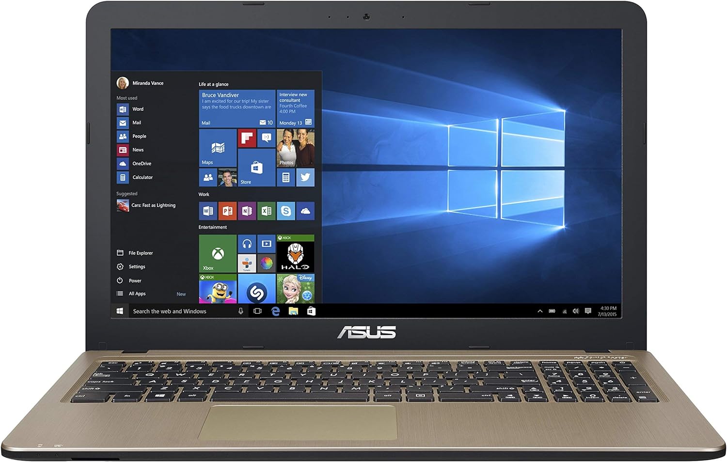 Asus X540NA Intel Celeron N3350 4GB 1TB Freedos 15.6" Full HD Notebook