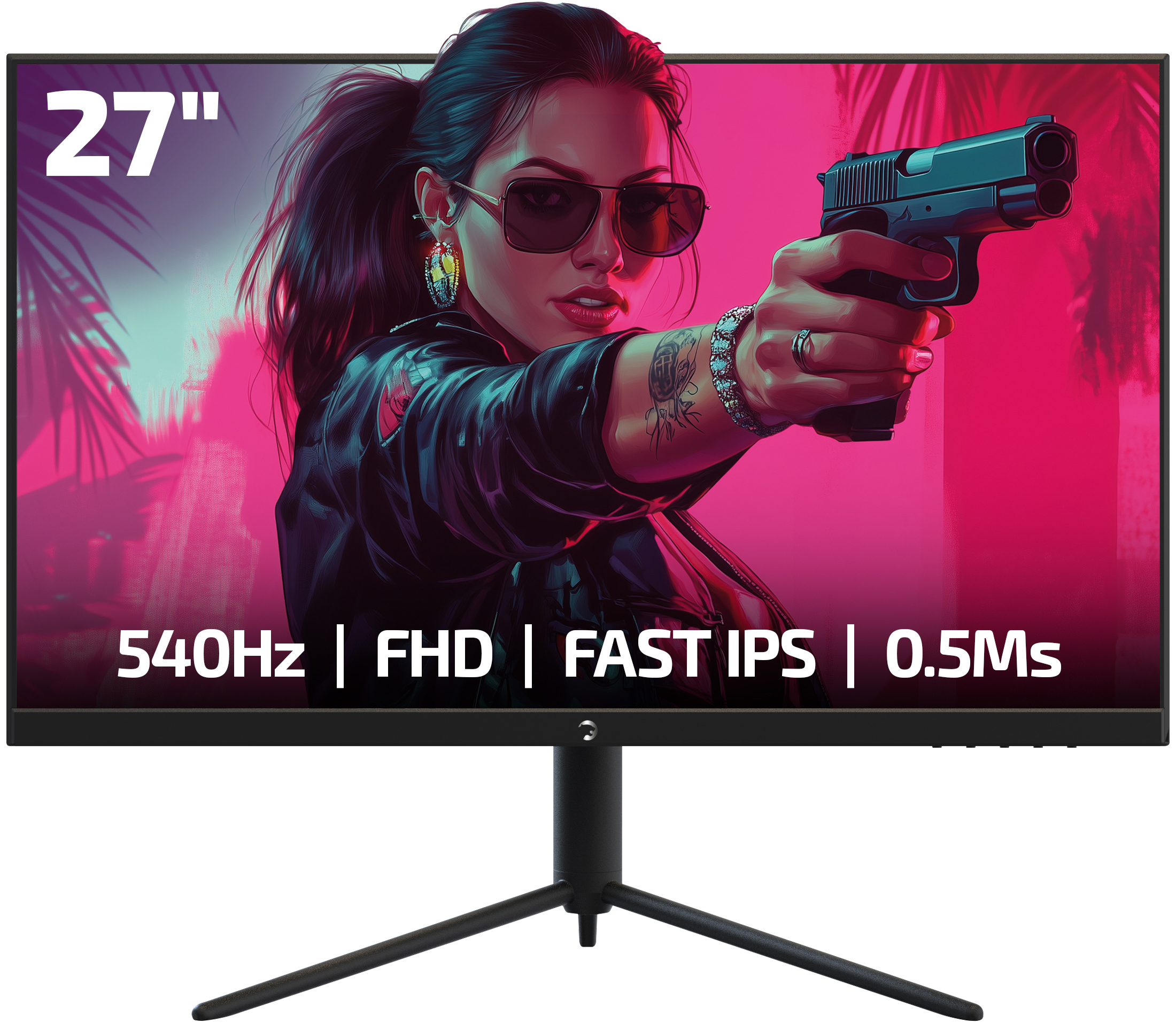 GamePower Lucid S60 27" 0.5ms 540Hz Flat Fast IPS FHD RGB Pivot Speaker Oyuncu Monitörü