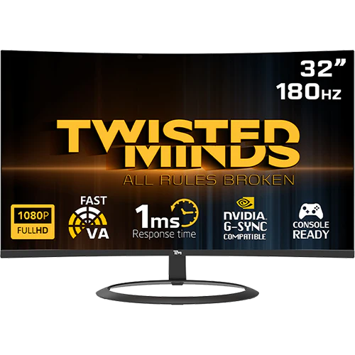 Twisted Minds Eclipse Serisi Curved 32" FHD 180HZ 1ms Fast VA Gaming Monitor
