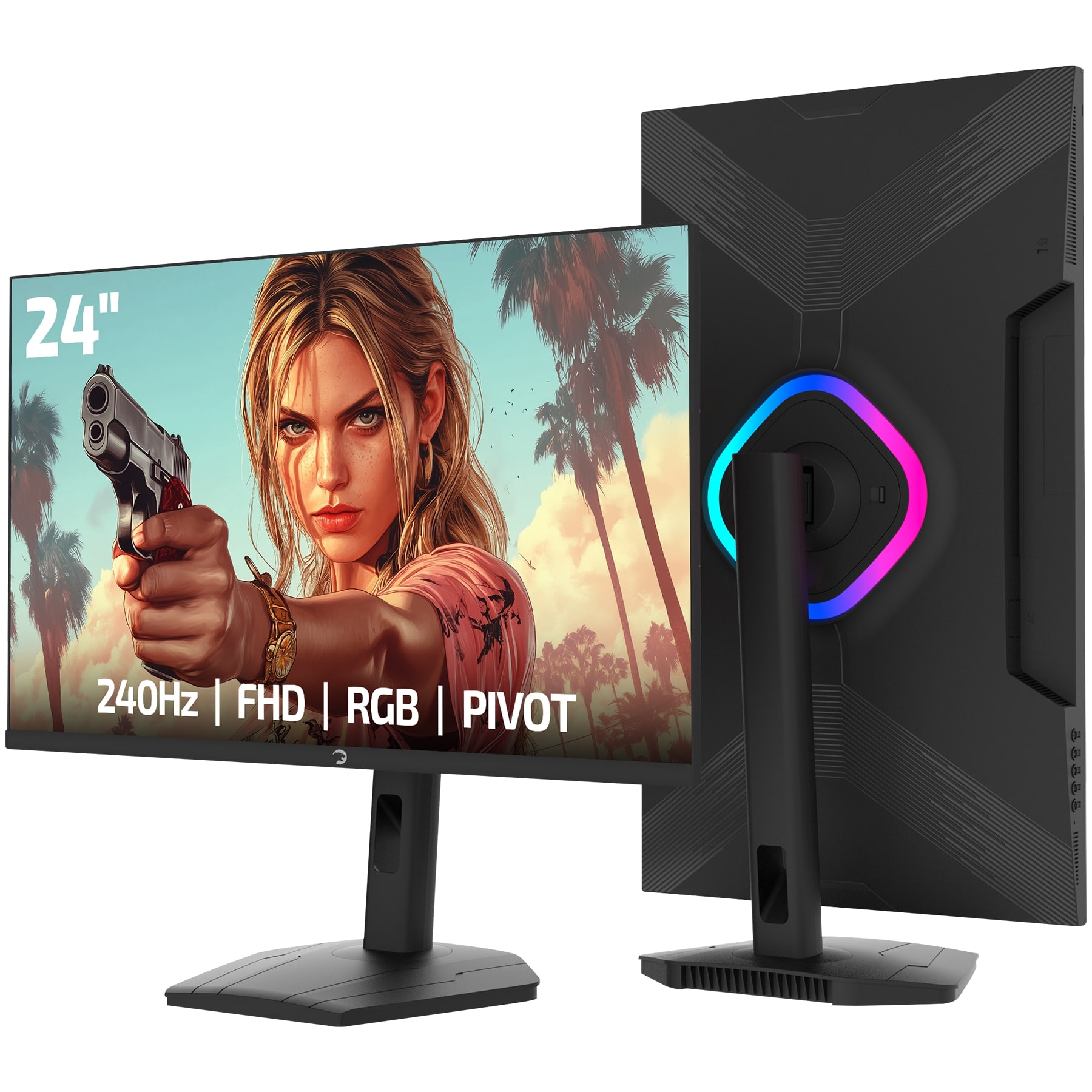 GamePower Lunis L20 24" 240Hz 0.5Ms VA FHD RGB Pivot Gaming Monitör