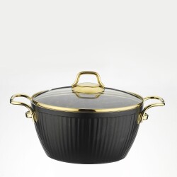 Lines Maya 22Cm Derin Granit Tencere Golden Handle